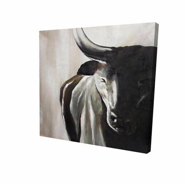 Begin Home Decor 32 x 32 in. Bull Head Front View-Print on Canvas 2080-3232-AN112